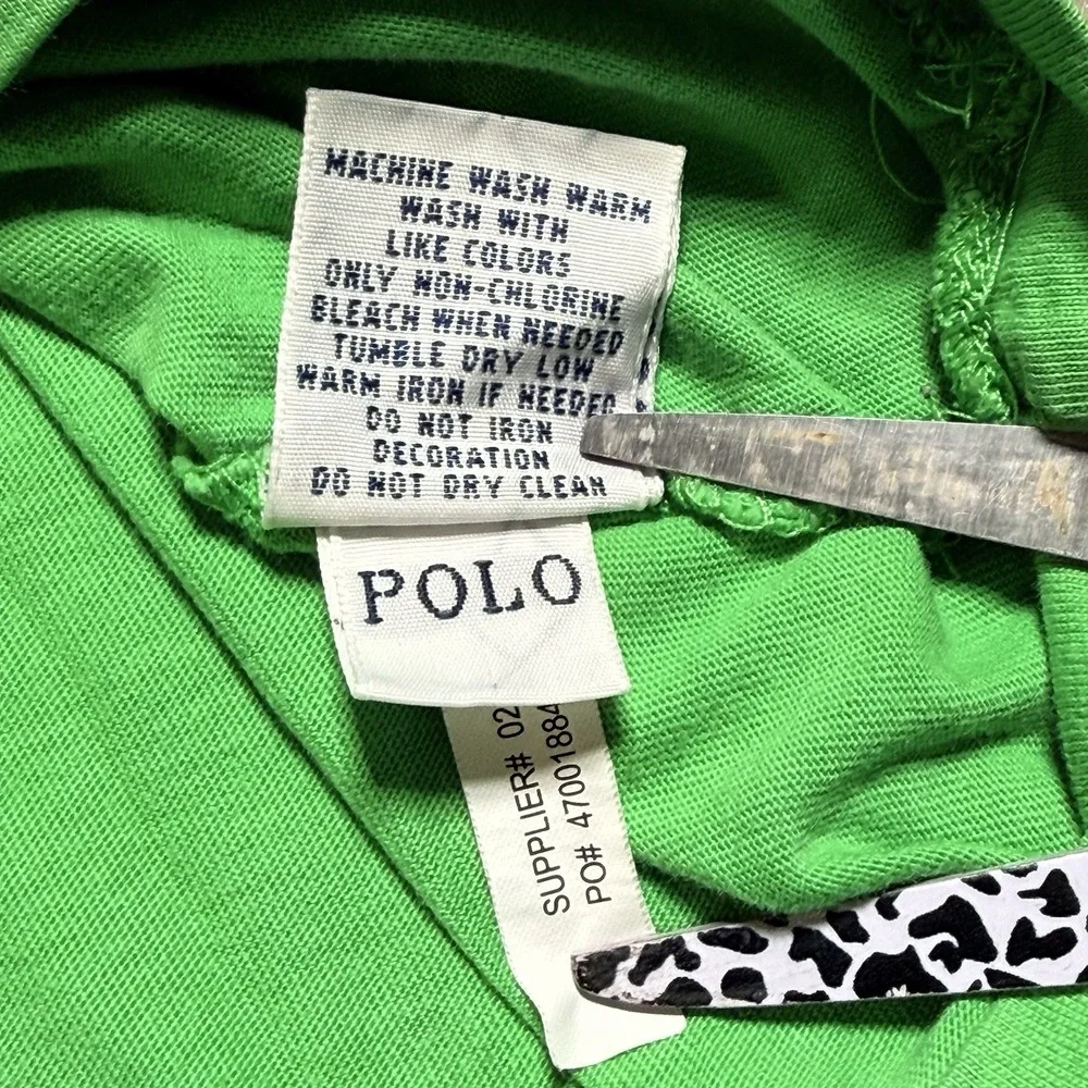 Polo‎ Ralph Lauren XXL Shirt Mens Green Pocket Tee Red Pony Logo Cotton 2XL